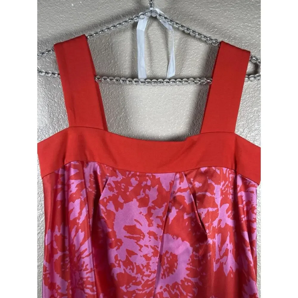 Diane von‎ Furstenberg Payne Sz 6 Red and Pink Floral Sleeveless Mini Dress